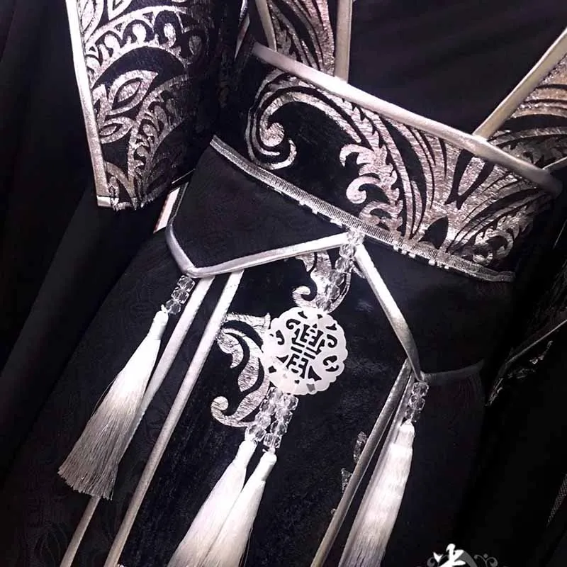 Personalizado halloween imperador & rei cosplay traje para homem de grandes dimensões chinês vintage hanfu preto define tamanho grande 5xl para mulher