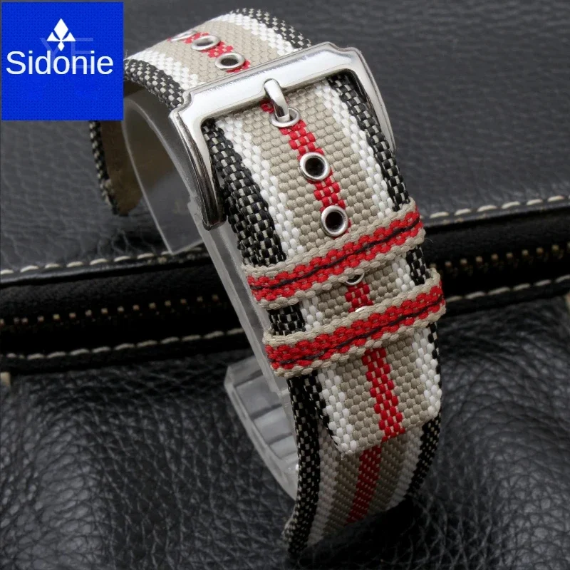 Durable Arc Mouth Nylon Watchband for Burberry Omega 7600 7601 7602 22mm  Male Wristwatch Soft and Comfortable Watch Accessories