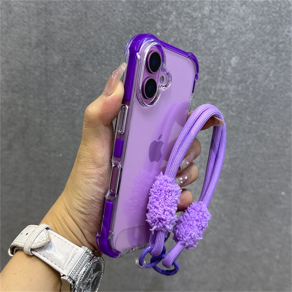 Hybrid-Bumper-Schutzhülle Transparent mit Handgelenkschlaufe für iPhone 18 15 17 11 12 13 14 16 Pro Max Plus Stoßfeste Airbag-Hülle – Detail 10