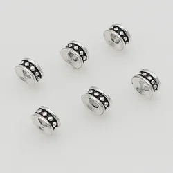 50pcs/lot Simple Wheel Shape Loose Beads Spacer 6mm Handmade Bracelets Necklace Jewelry Metal Beads Charms DIY Jewelry Findings