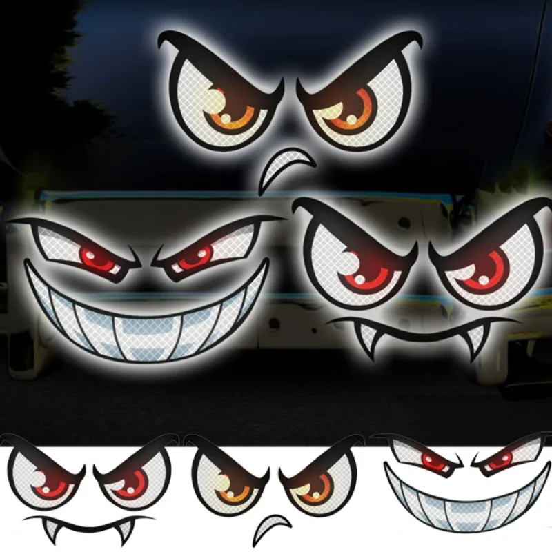 

Devil Eye Reflective Motorcycle Stickers Waterproof DIY Motorbike Helmet Tail Box Tank Fairing Night Safety Warning Decor