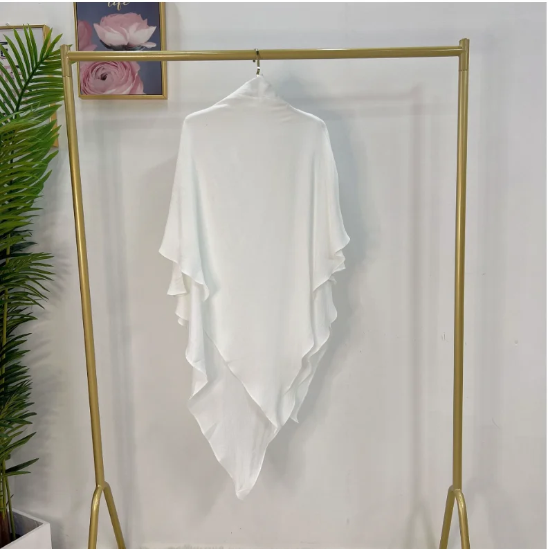 Oem Popular New Wholesale Hijab Muslim Women Crepe Khimar Hijab Modern Fashion  2 Layer Big Scarf  for Women