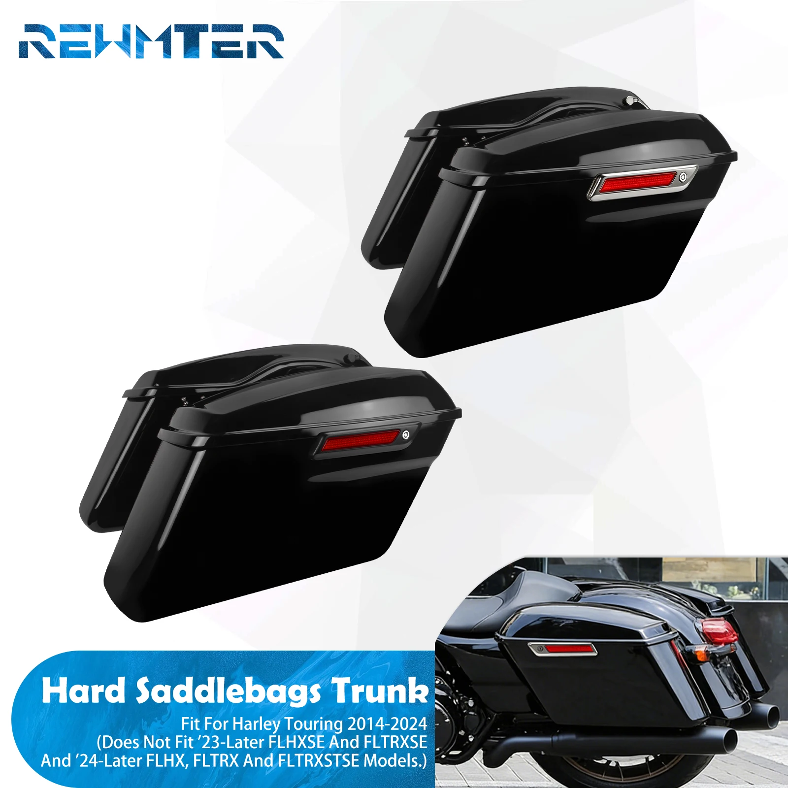 

Motorcycle Hard Saddle Bags Trunk Saddlebag For Harley Touring Electra Street Glide Road King Ultra Limited 2014-24 Luggage Bag