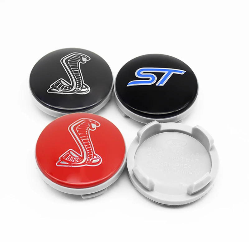 4 قطعة 54 مللي متر شعار السيارات الأصلي عجلة غطاء مركزي سيارة شارة Hubcaps لفورد فوكس MK2 فييستا مونديو شيلبي كوغا Ecosport الصقر