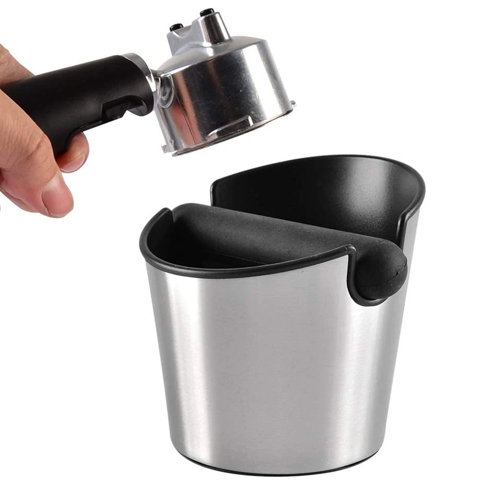 Coffee Grind Knock Box Coffee Grind Dump Bin Waste Bin Stainless Steel Espresso Knock Box for Espresso Maker Household Cafe Tool