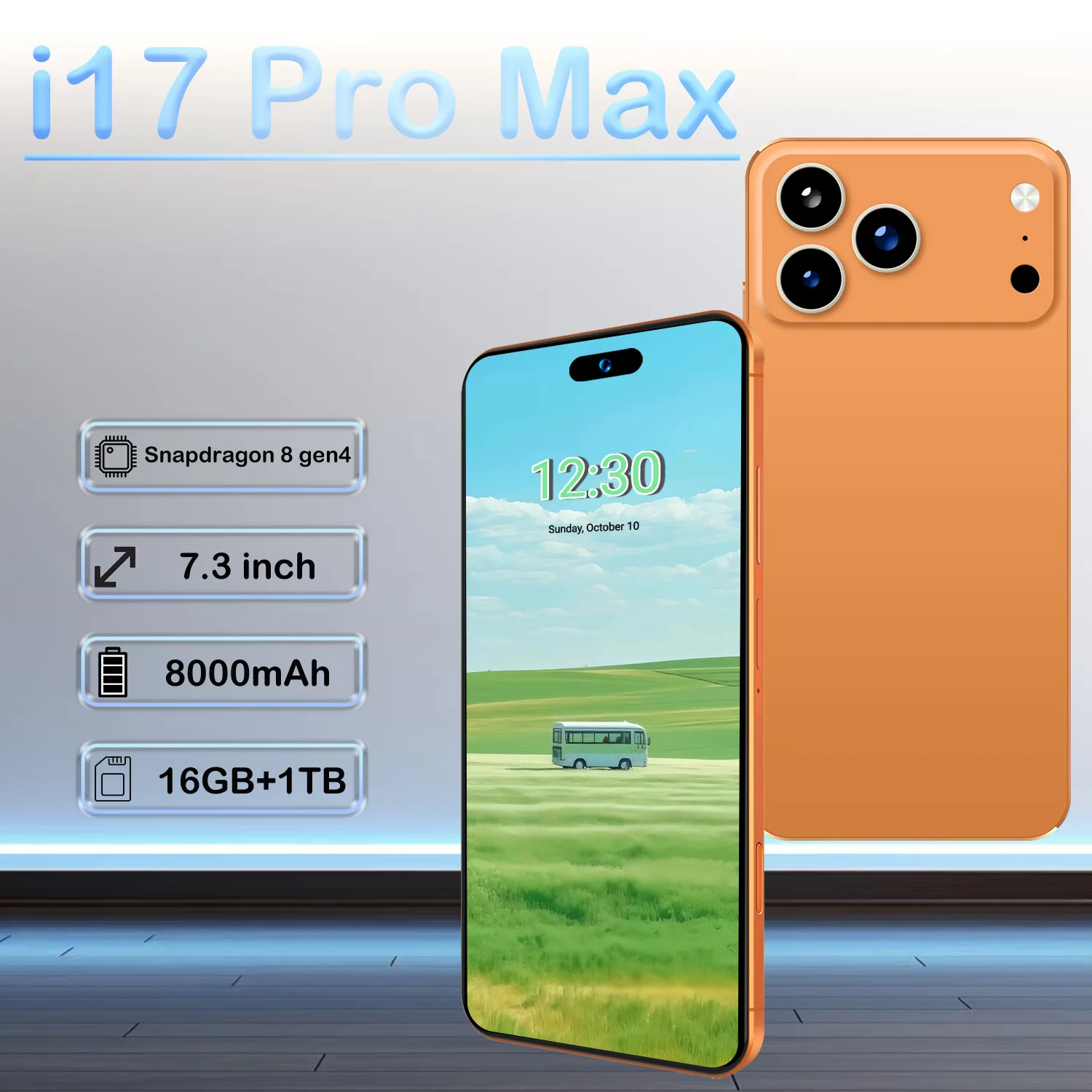 

2026 Hot High Quality i17 Pro Max Original Intelligent 4G 5G Dual Card Dual Standby System Global Version 8000mAh Battery