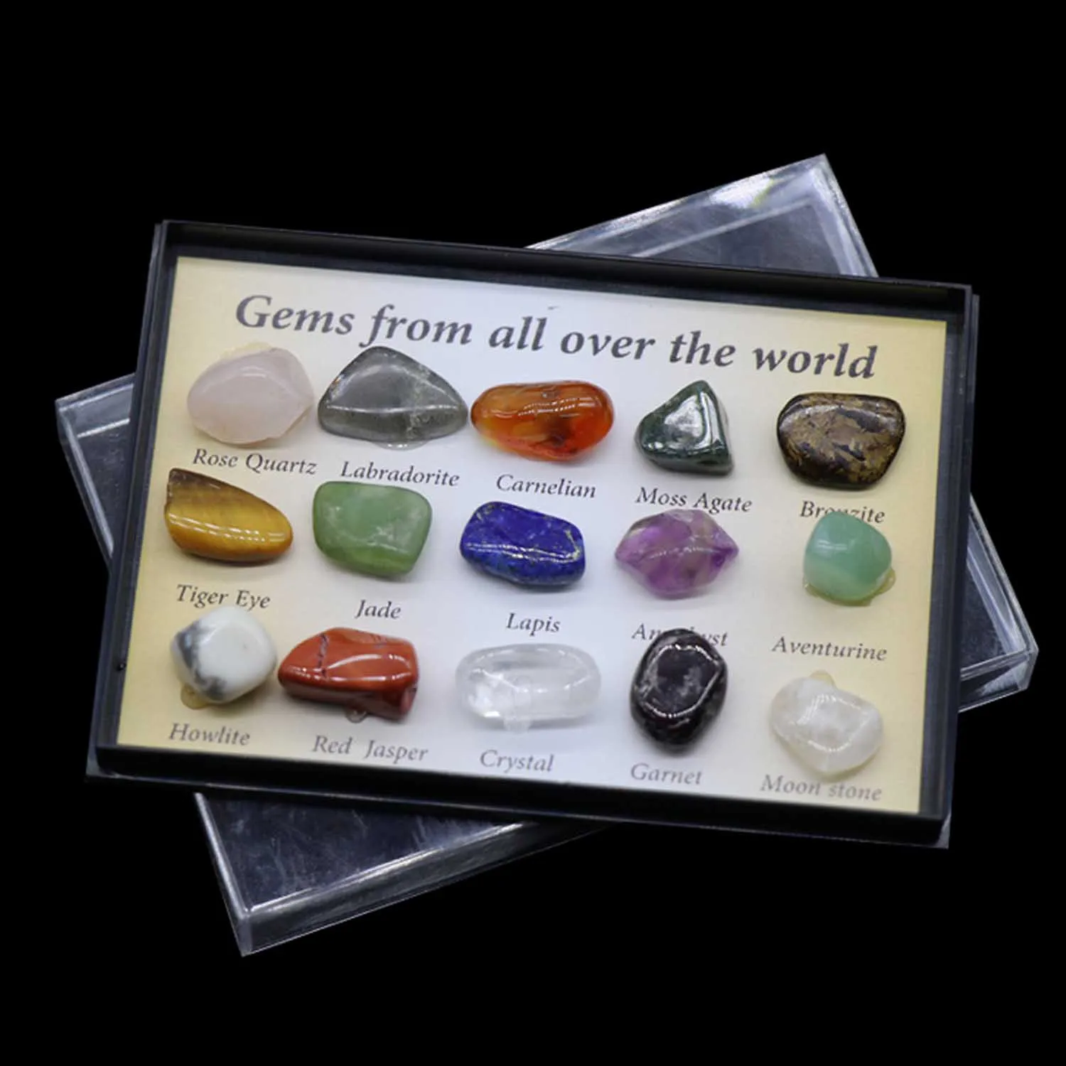 Gemstone Mineral Natural para Estudantes, Rocha Irregular, Conjunto de Coleção Educacional, Presentes de Natal, Decorações, 15pcs