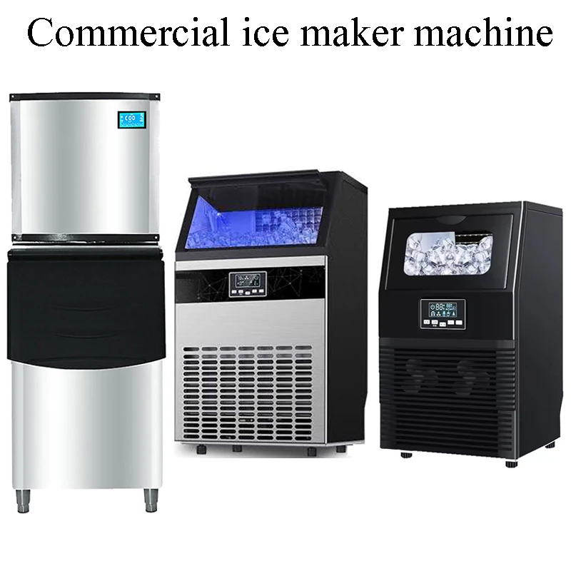 

PBOBP Commercial Cube Ice Maker With Water Drain Pump 300/350KG/24H Freestanding LCD Touch Screen Liquid Freezer Ice Machine