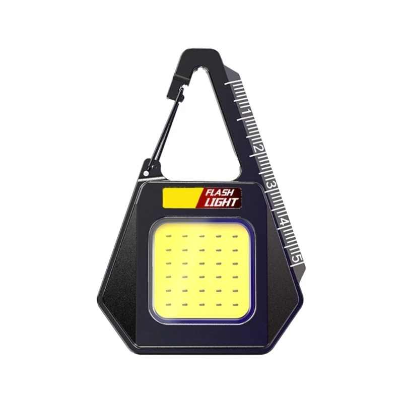 E15A Bright Keychain Small Camping Light LED Flashlight USB Charging Bright Torch with Hook Handheld Emergency Light