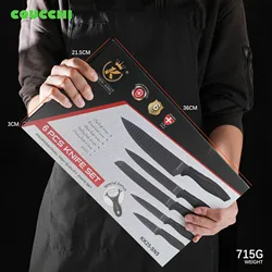 Wave Pattern Kitchen Knife Sets Non Stick Blade Kitchen Chef Knives Set 6 Pieces Cooking Knife with Gift Box Kitchen Tools