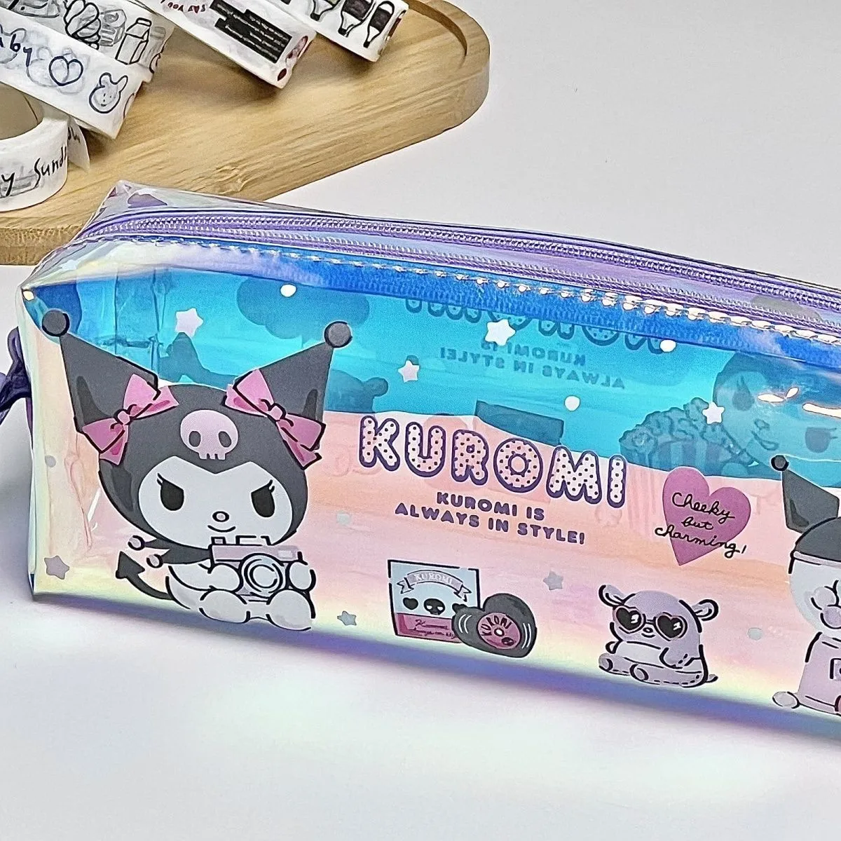 Sanrio Pochacco Kuromi Pencil Case Storage Bag No Interlayer Transparent Water Proof Pencil Case Study Cartoon Animation Gift