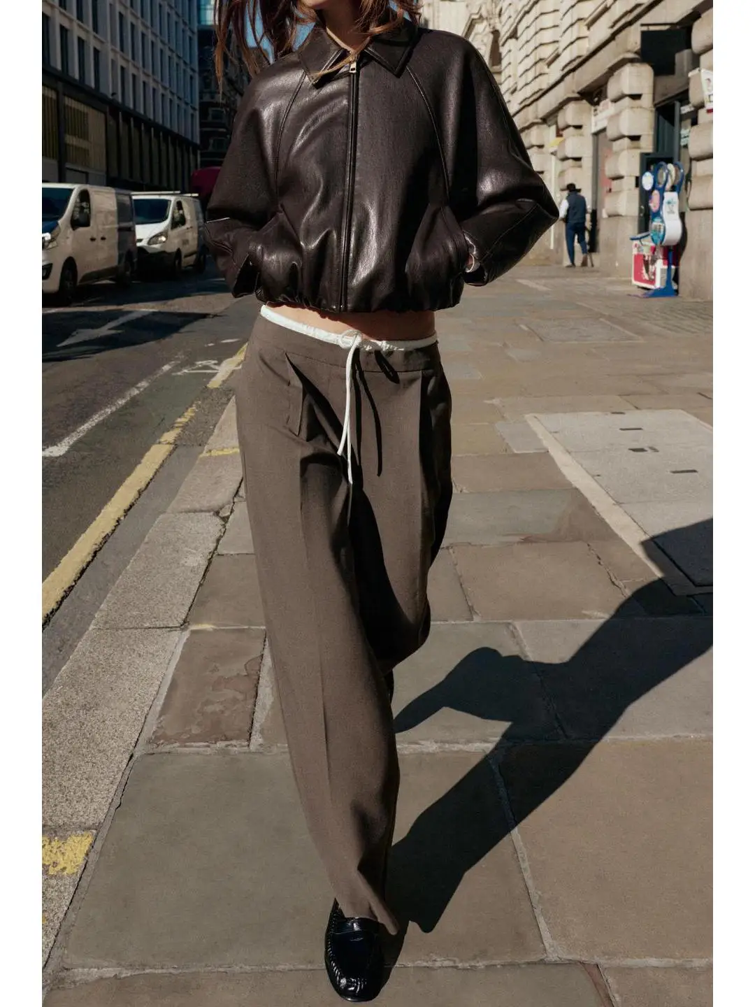 

Брюки с высокой талией и широкими штанинами, двухслойные, универсальные, с поясом, повседневные, для женщин, осенняя мода, большие размеры, из смесового хлопка