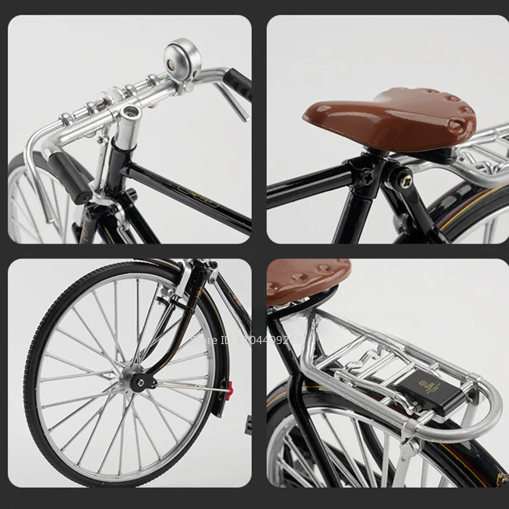1:6 rétro vieux temps vélo moulé sous pression alliage modèle jouet voiture directionnable avant fin Simulation vélos modèles Collection garçons cadeaux jouets