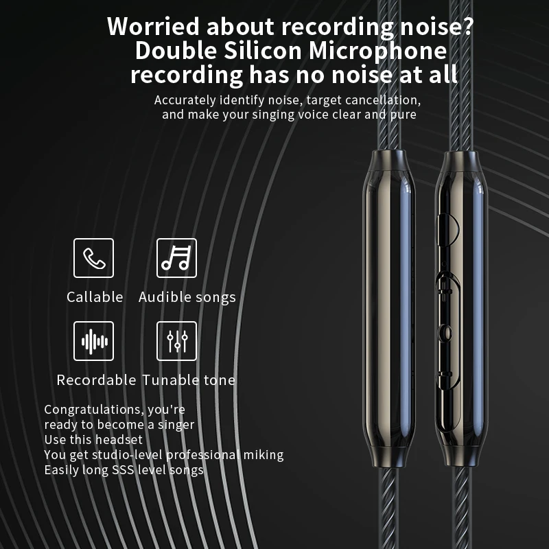 مريحة Type-C/3.5mm سلكي تسجيل سماعة صوت باس ستيريو سماعة رأس بدون استخدام اليدين مع ميكروفون ، مناسب لـ Xiaomi Huawei IPhone #5