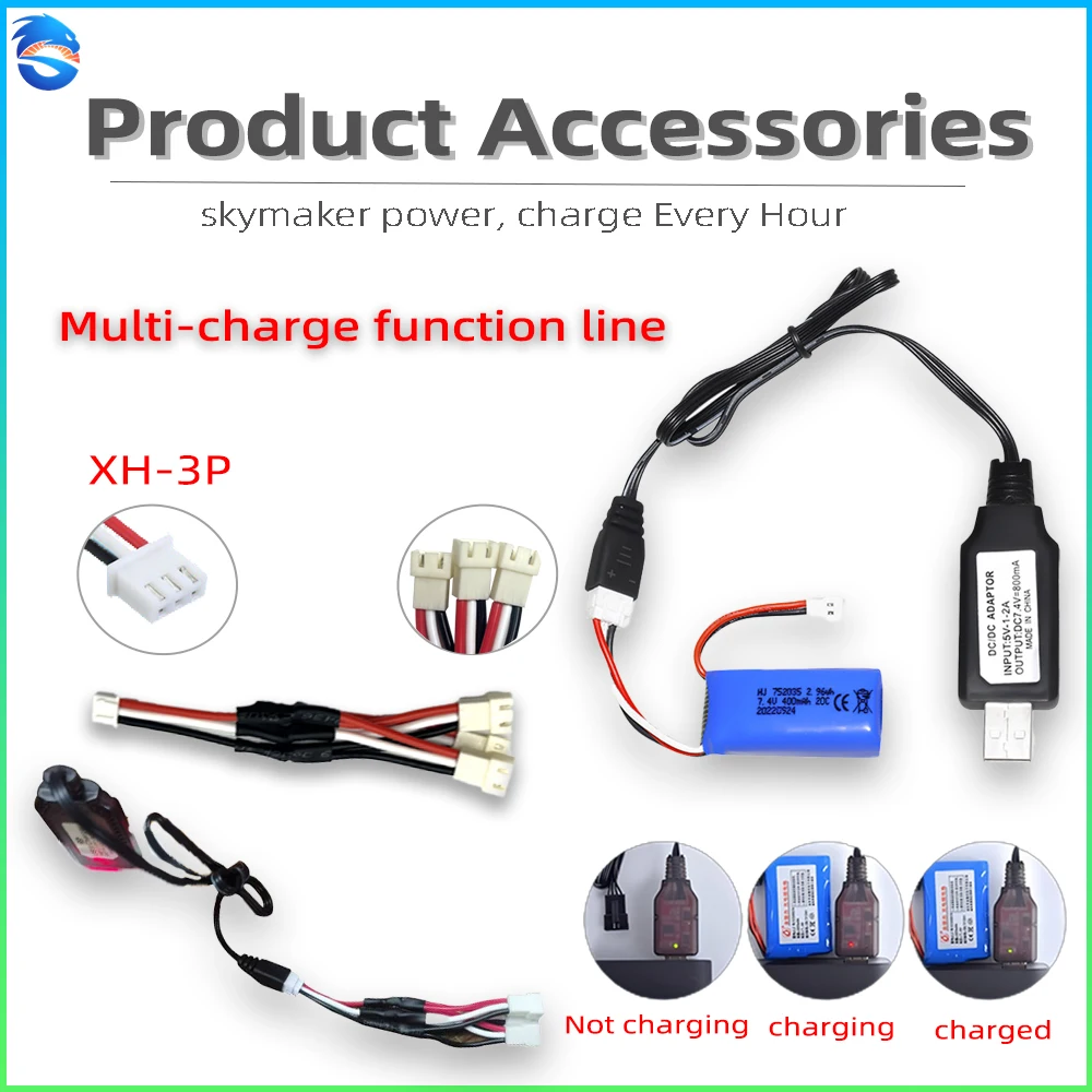 Skymaker 7,4 В 700 мАч Высокоскоростной LiPo аккумулятор (653048) 25C для самолетов X600/X601H пульт дистанционного управления, аксессуары для обновления радиоуправляемого автомобиля