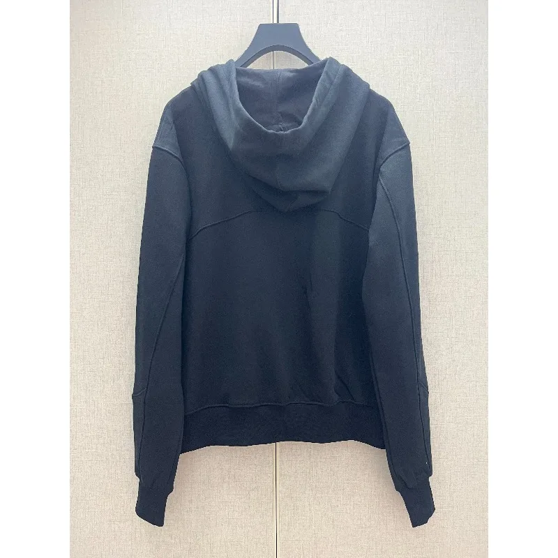 2026AW High Street Dark Hip Hop Zip Up Hoodie Simple Loose Casual Sweatshirt Jacket Men's Clothing