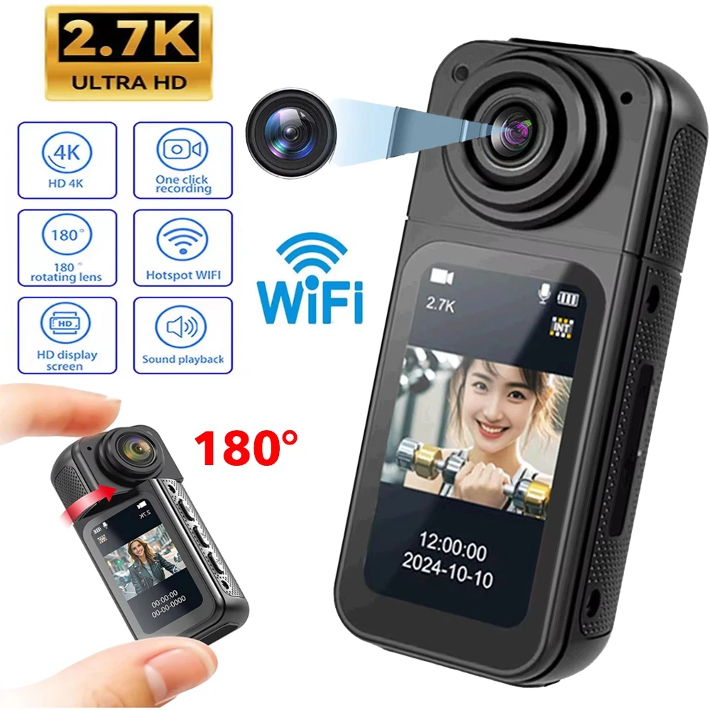 27k-wifiミニボディカメラ-147インチipsスクリーン-サムアクションカメラ-180-°-スポーツ用回転レンズポータブルデジタルビデオレコーダー