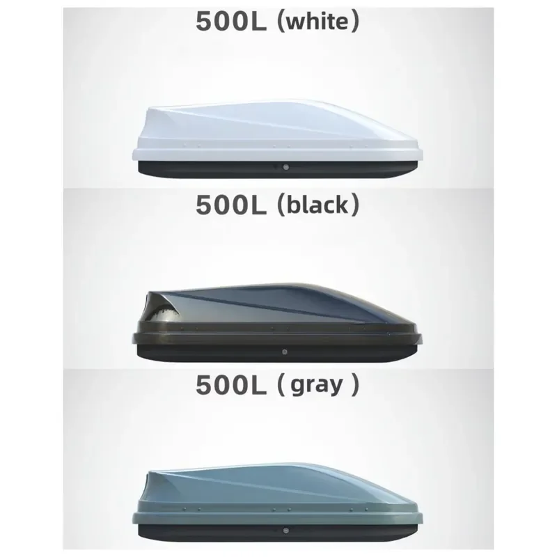 Universal 500L Roof Top Cargo Carrier Bag Waterproof ABS Material SUV Auto Parts Travel Storage Case Trunk Box OEM Factory