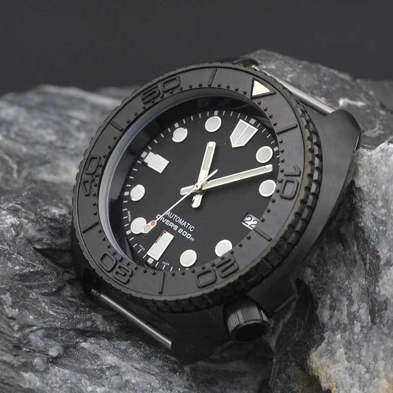 NH35 Movement 200M Waterproof Diver Watch for Men Turtle Abalone Style 38mm Bezel Insert Stainless Steel Sapphire Glass Case