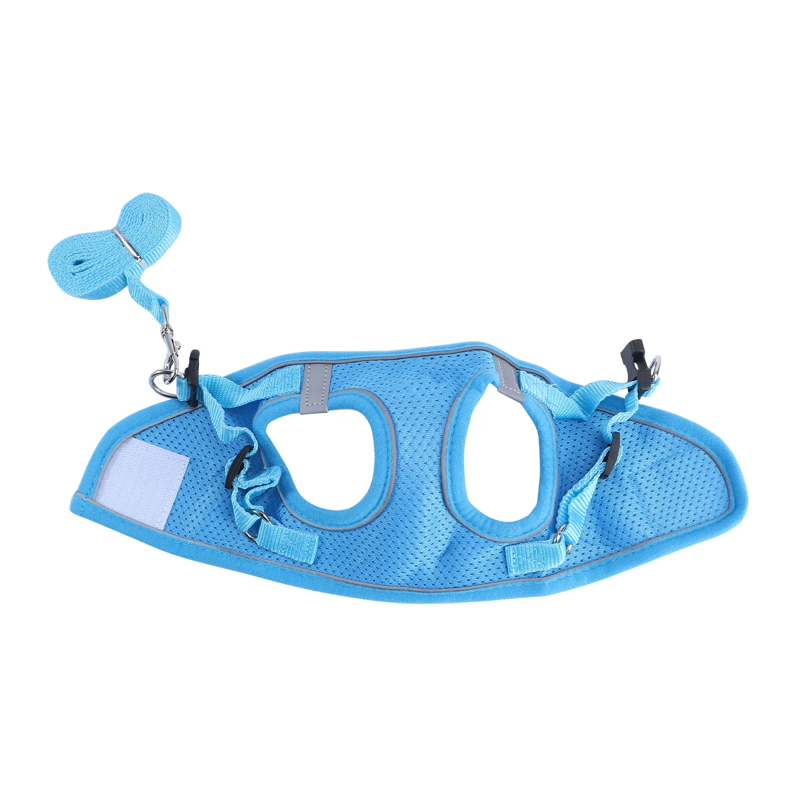 

1Set Pet Vest Harness Reflective Dog Chest Strap Blue Size S Breathable Mesh Soft Lightweight Pet Harness Leash Set for Safe