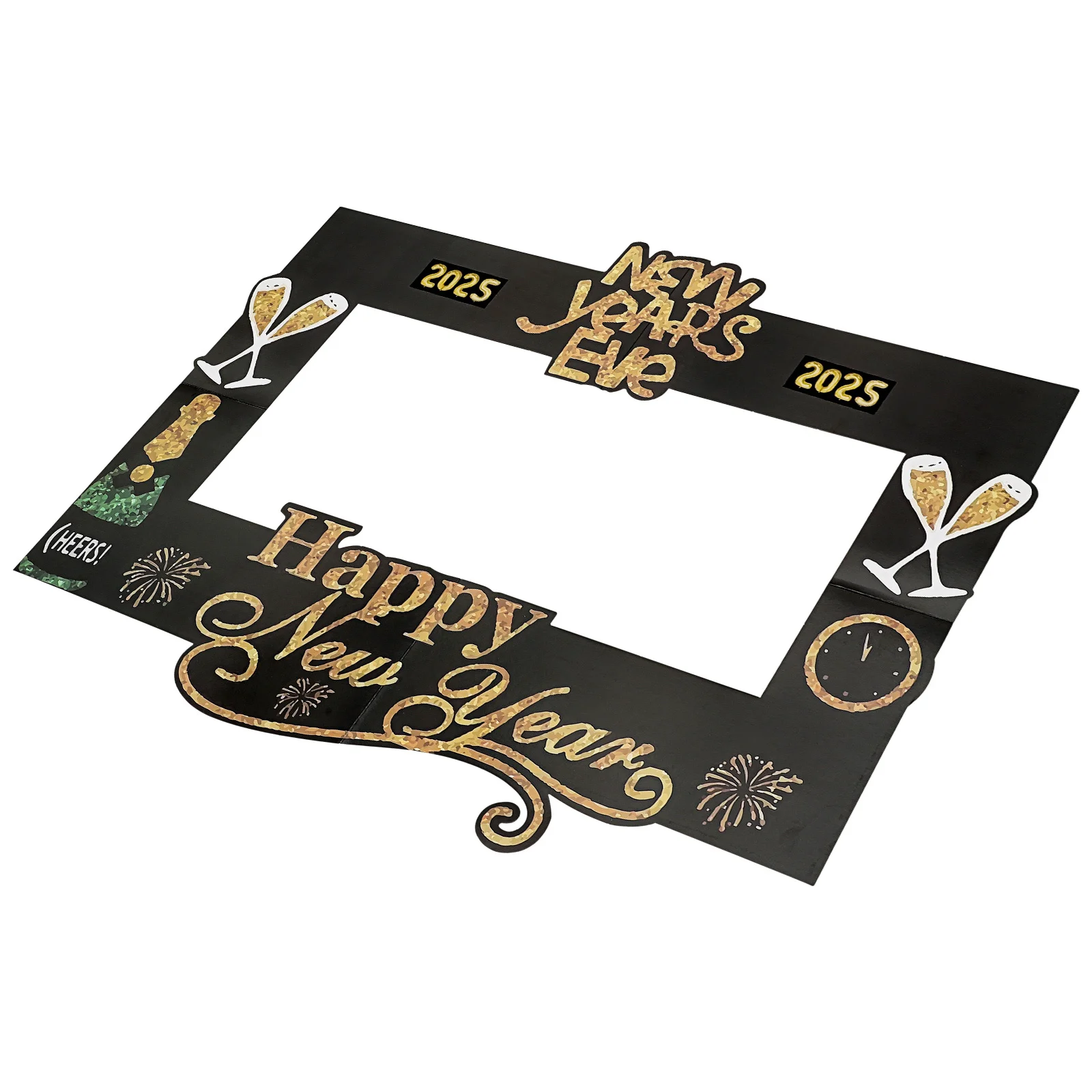 

2025 New Year Party Photo Frame Handheld Props for Nye Celebration Festive Photography Booth Accessory 2025 New Party Supplies