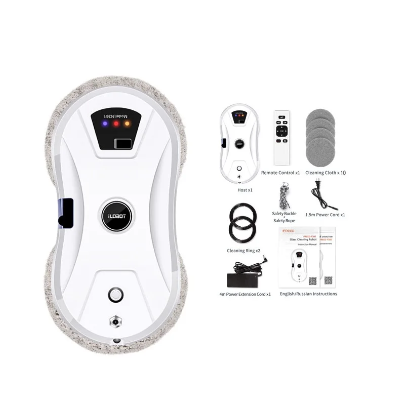 

Home Smart Water Spray Window Cleaner Robot With Water Sprayer With Remote Control One-button Glass Tile Wall Cleaning Tool