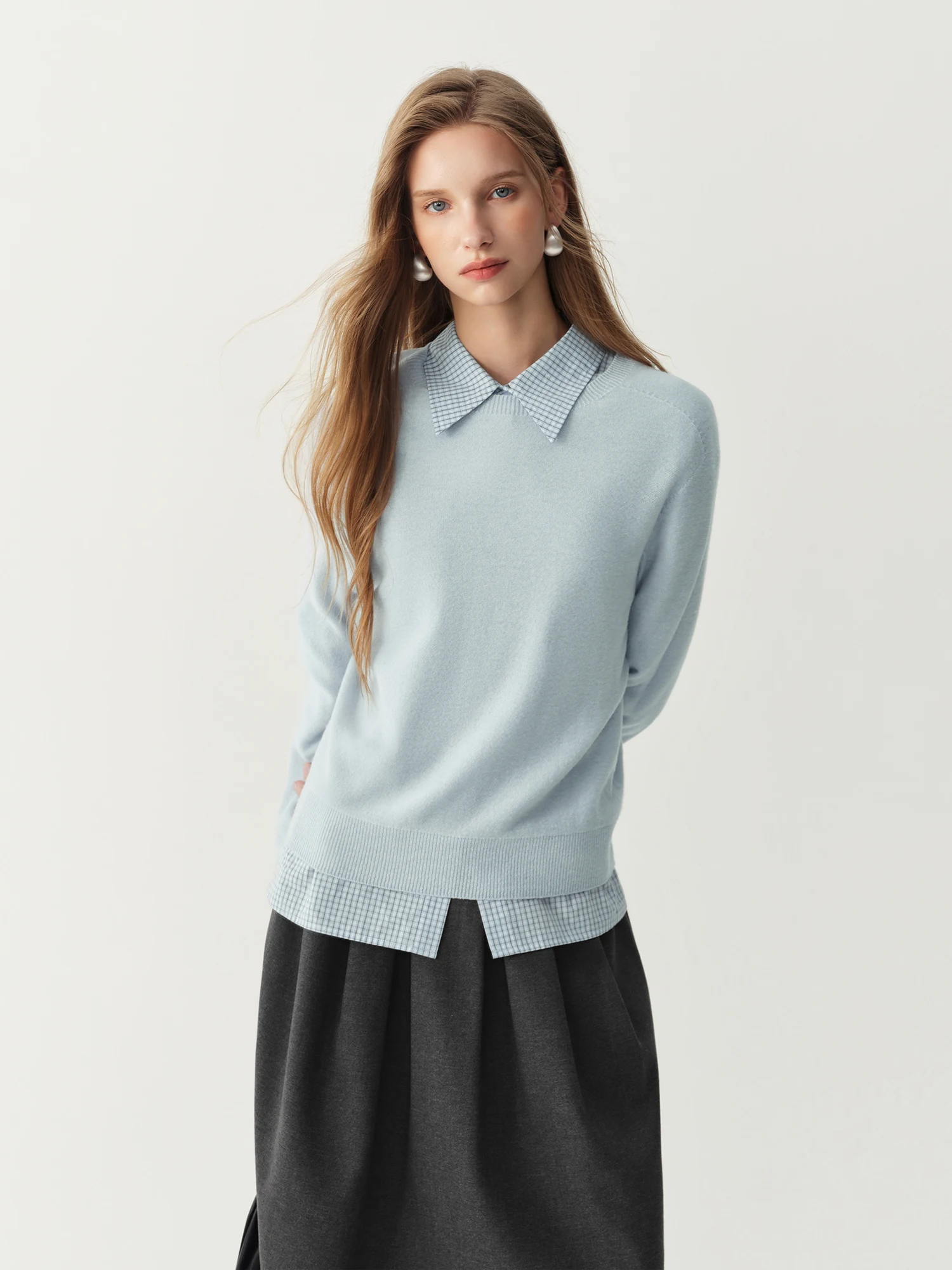 FSLE Damen 100% Wollpullover mit Rundhalsausschnitt 2026 Winter Neuheit Weicher Warmer Strickpullover Basic Vielseitiges Freizeit-Oberteil – Detail 23