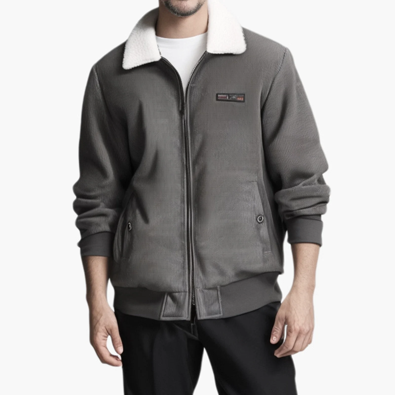 

Men's Loose Hooded Sweater Solid Color Thickened Warm Coat Cardigan for Indoor & Outdoor Wear