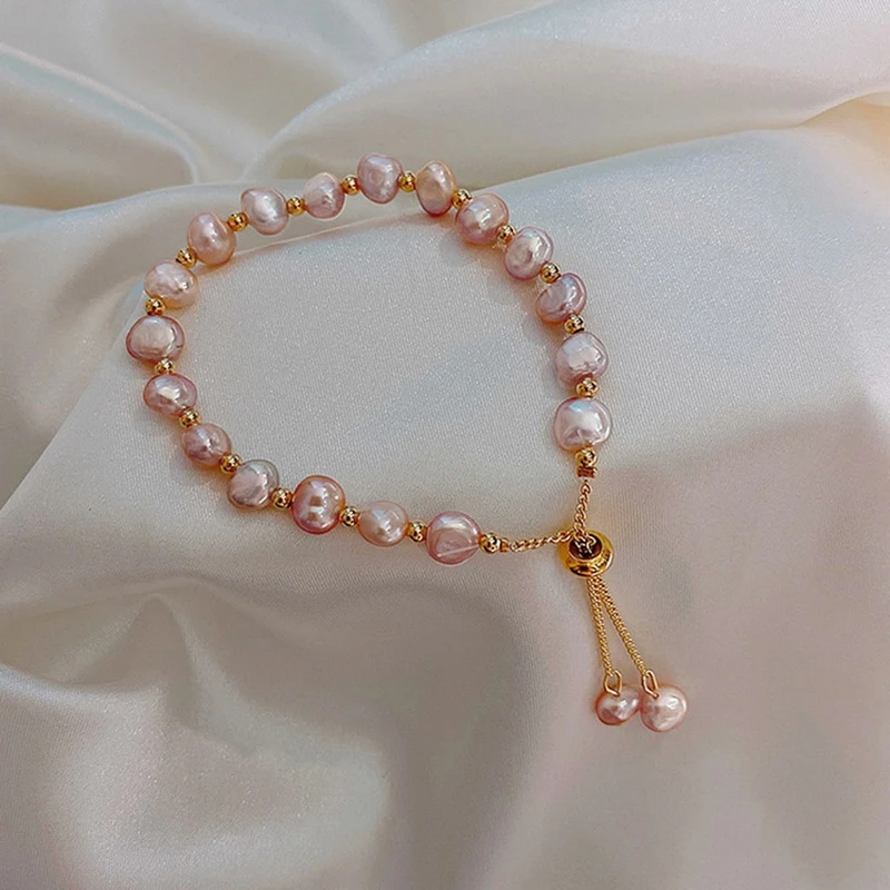 New Baroque Natural Pearl Bracelet For Woman Bracelet Fashion Lady Temperament Bracelet Best Jewelry Gift