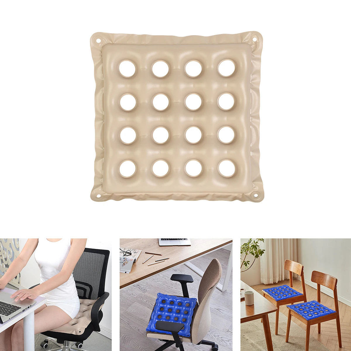 Tedious Waffle Seat Cushion Inflatable Seat Cushion Wheelchair Air Cushion Breathable Comfortable Durable PVC Air Cushion