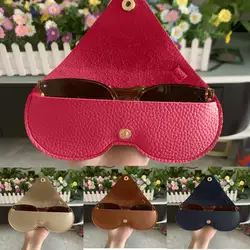 Portable Sunglass Storage Bag Fashion Sunglasses Protective Bag PU Leather Folding Travel Eyeglass Case Women Glasses Organizer