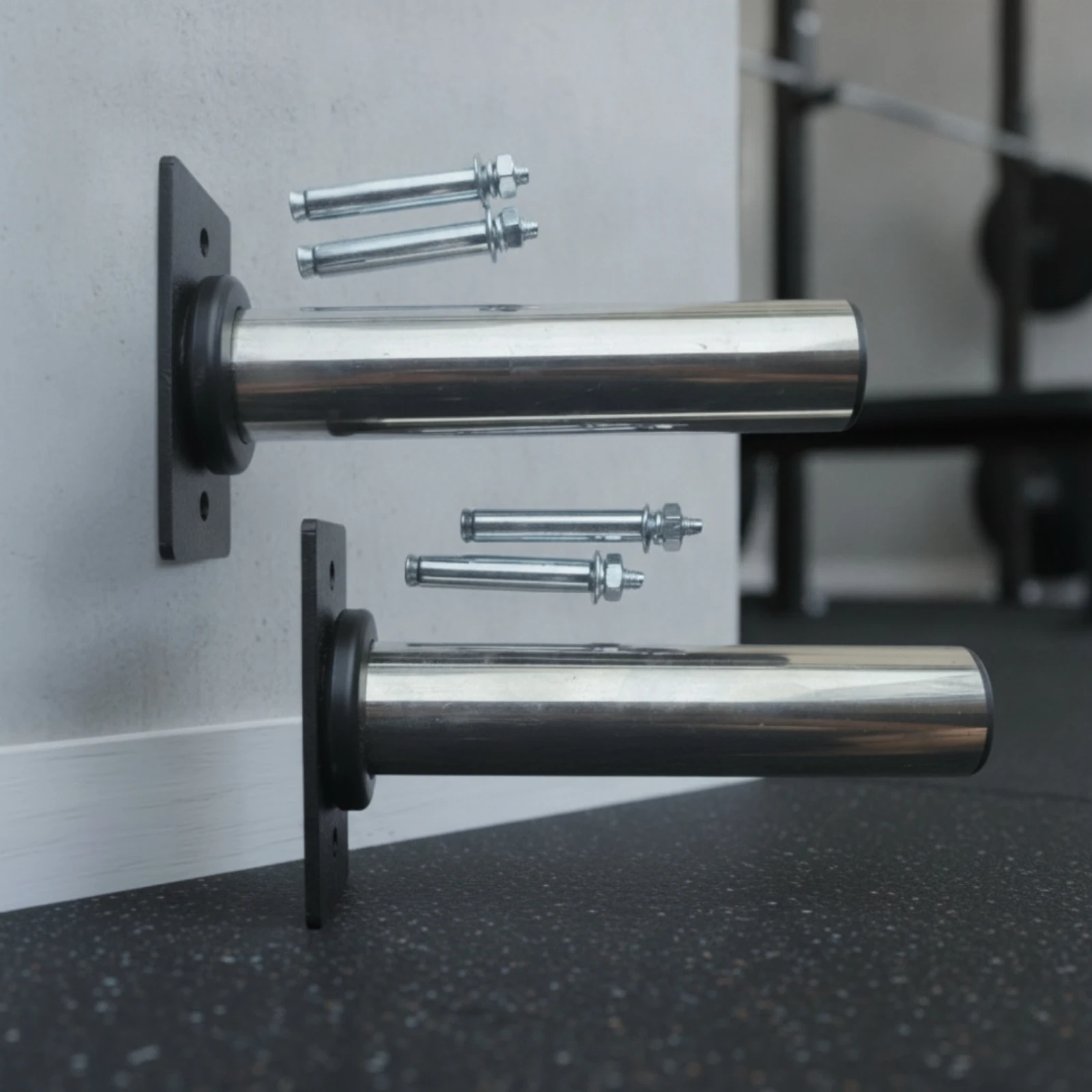 Picture 7: Polished Silver Pipe Bracket Left-right Matched Wall Hardware Mounting Bracket Set with Screws for Workshop Use