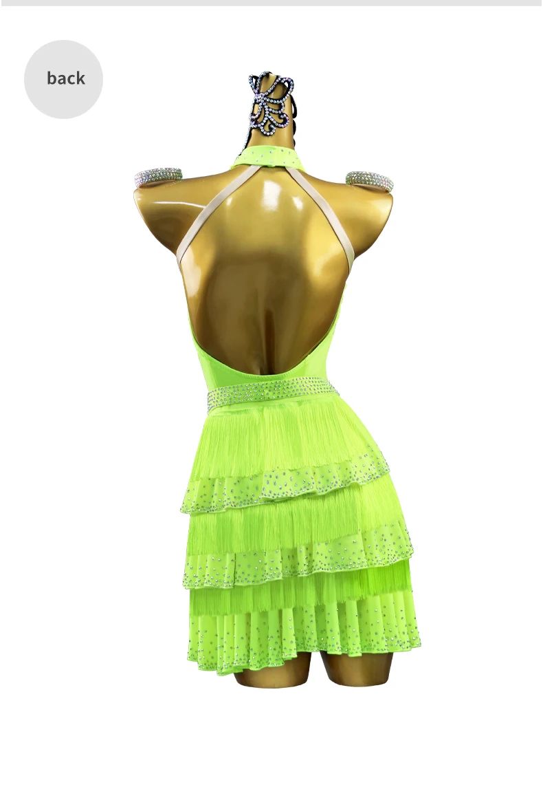 2026 Damen-Tanzkostüm für Lateinamerikanische Wettbewerbe, Neues Sportkleid für Mädchen, Sexy Elegante Kleidung, Abendkleid mit Fransen, Trainingskleidung – Detail 10