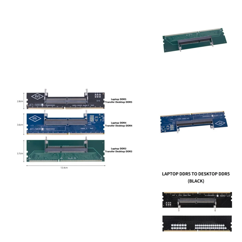 DDR5 DDR4 DDR3 Speichermodul-Testkarte Laptop-zu-Desktop-Adapter SO-DIMM zu PC DIMM DDR3 DDR4 DDR5 Testadapterkarte – Detail 10