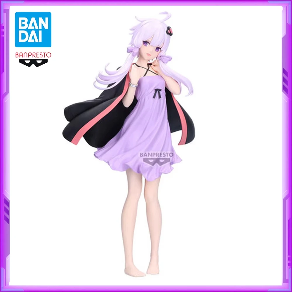 Original BANDAI Banpresto VOCALOID Yuzuki Yukari Purple Dress PVC Anime Figures Action Figure Model Toys Christmas Gifts