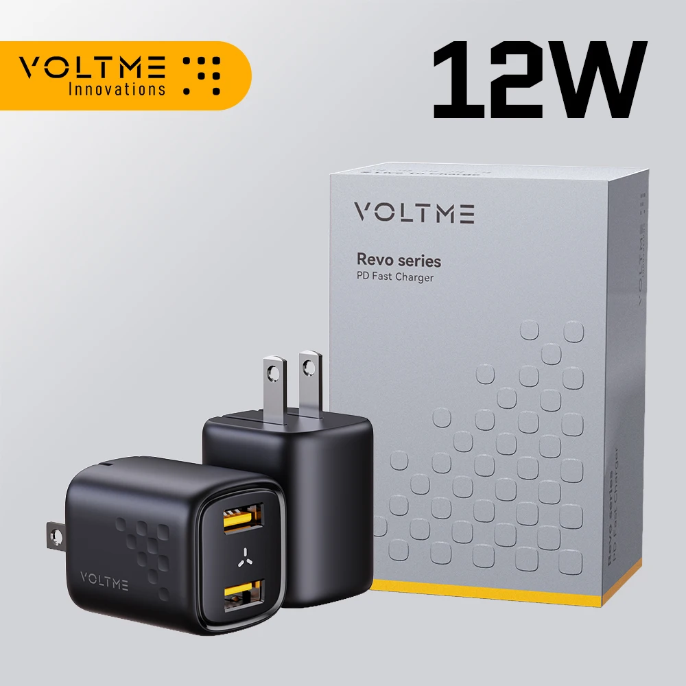 VOLTME 12W Dual USB Charger Fast Charge For iPhone 13 12 Pro Max Portable Mobile Phone Travel Charger Mini Wall Adapter Charger