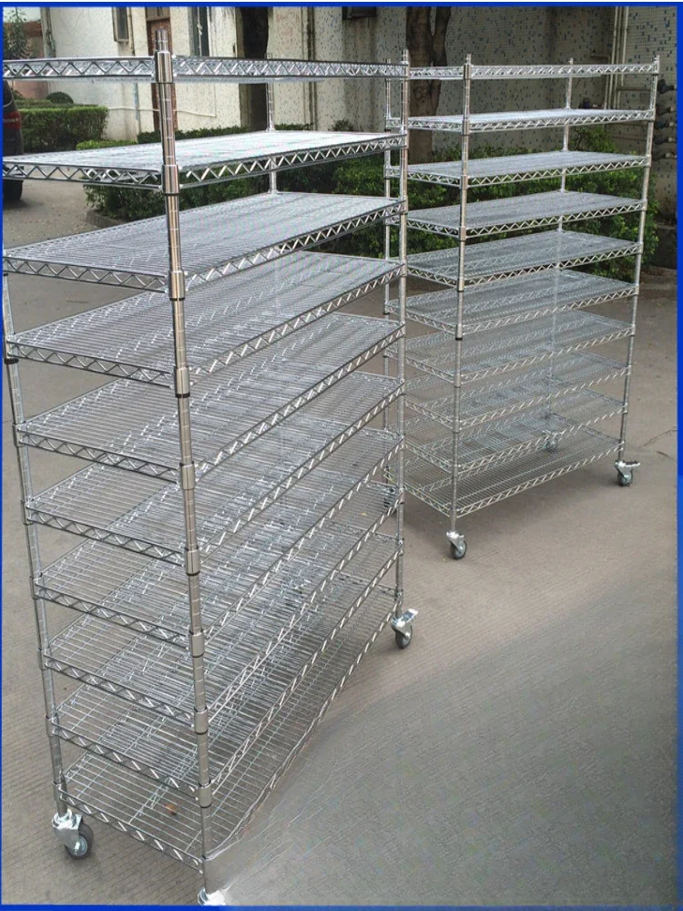 Storage shelves, chrome shelves, stainless steel display shelves, anti-static multi-layer mobile shelves