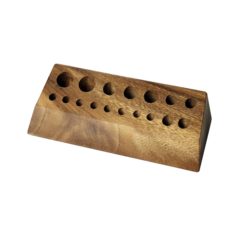 MINGJIA-Leather Punch Storage Rack, Black Walnut Solid Wood Base, For Electric Heat Creasing Machine, Ironing Head Holder