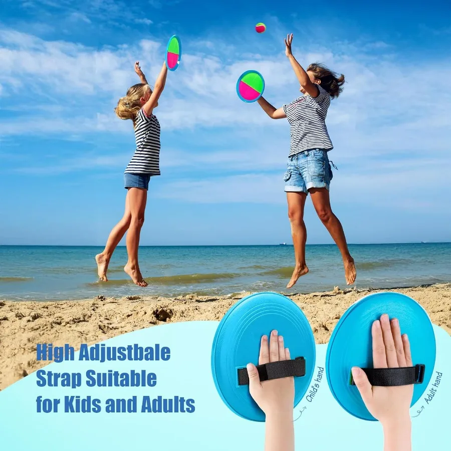 Ensemble de lancer et de capture de balles améliorées, jouets pour tout-petits, jeux pour toute la famille, résistant à l'eau, idéal pour la plage, la piscine, la cour en plein air