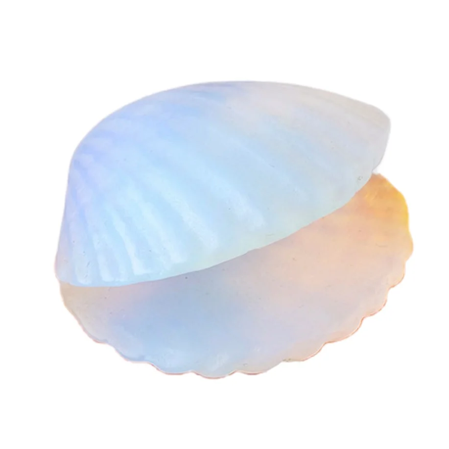 Craved Crystal Clam Ornament for Home Decor Sea Shell Conch Figurines Accessories Fish Tank Decoration