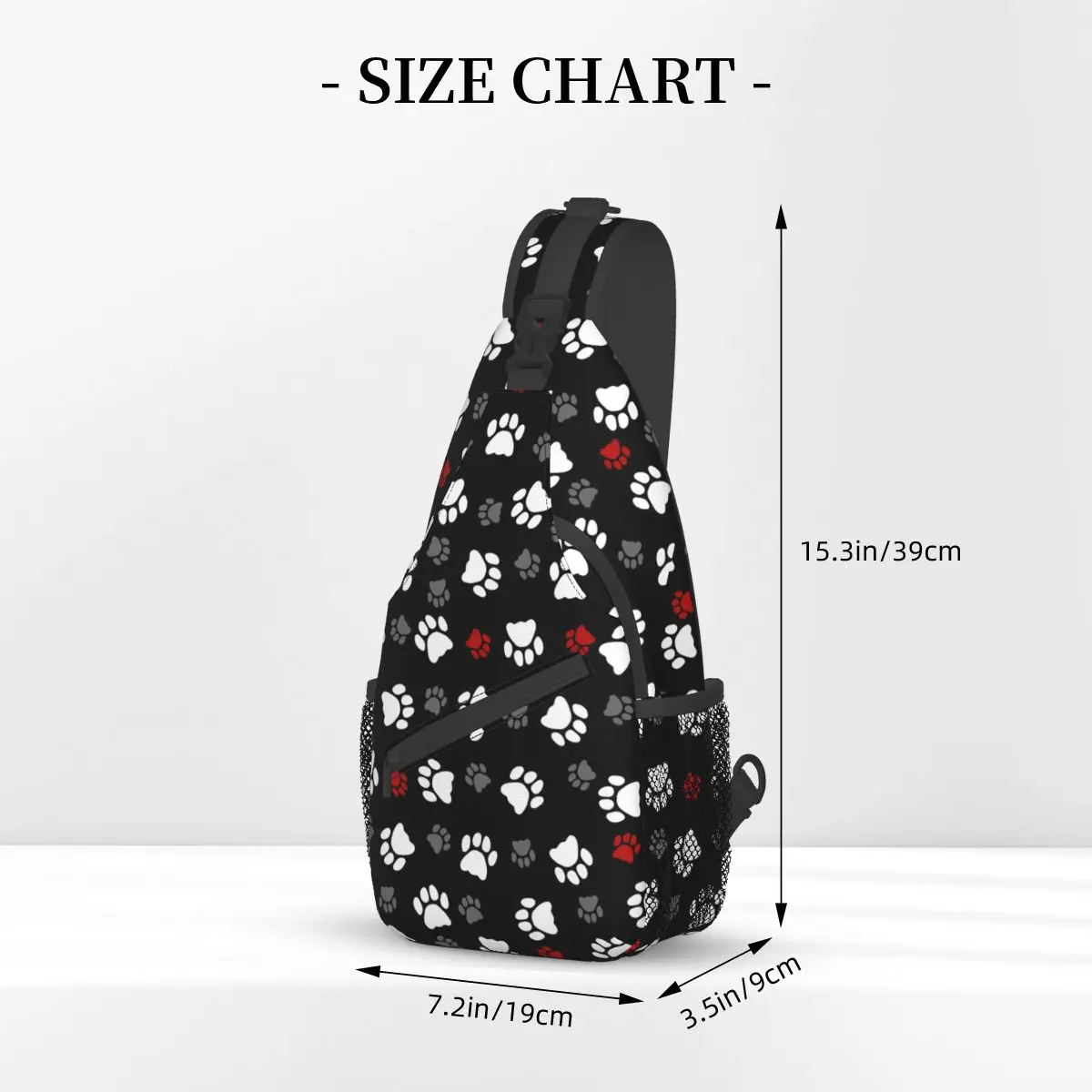 Cute Paw Crossbody Sling Bag Pattern Chest Bag Dog cute anime Shoulder Backpack Daypack for Hiking Outdoor Cycling Satchel