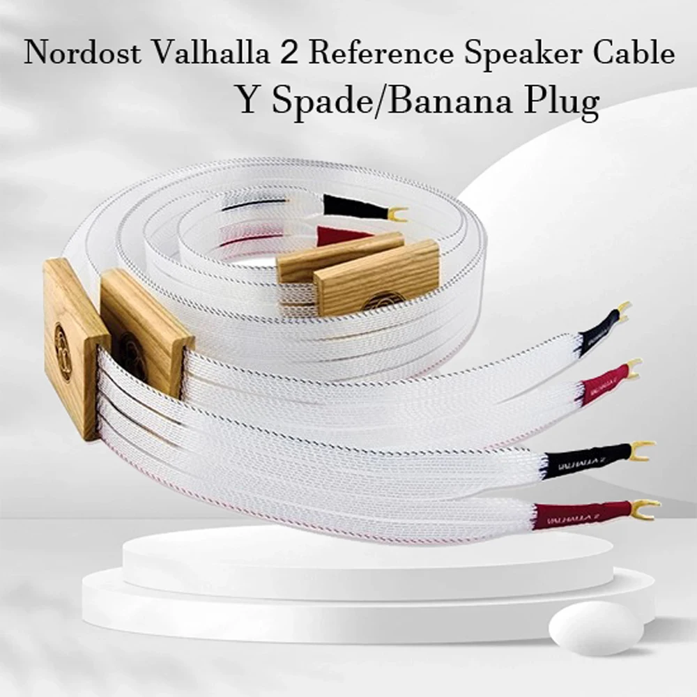 1 pair Nordost Valhalla 2 Reference Speaker Cable Hifi OCC Silver Plated Speaker Line Gold Plated Lockable Y Spade/Banana Plug