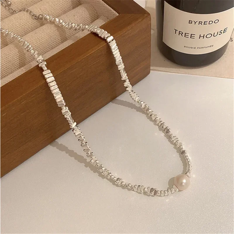 

Single Pearl Pendant Plated Adjustable Necklace Women Luxury Clavicle Chain Niche Design Romantic Versatile Fine Jewelry