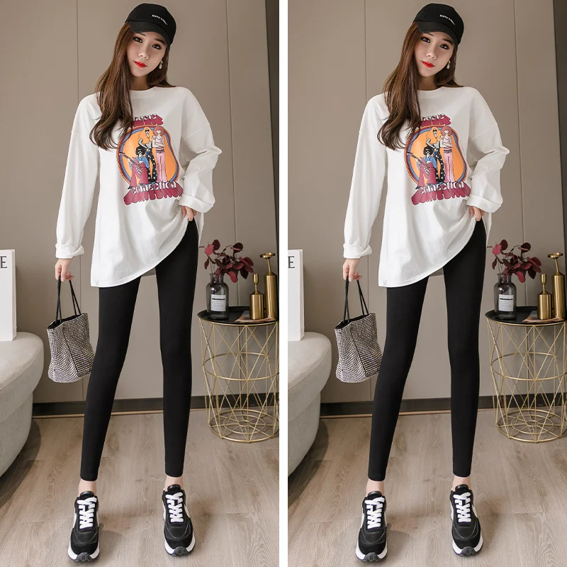 

Leggings Woman Ladies' Butt-Lifted Spring Autumn Unlined Tightens V-Buttocks Tone Slim-Fit Ins Goth Absorbent Sweat Skin-Tight