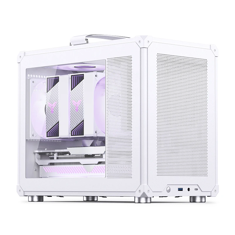 JONSBO C6 MAX MATX Mesh Computer Case Side Transparent With Handle Support ATX Power Supply Desktop Mini Chassis Black/White