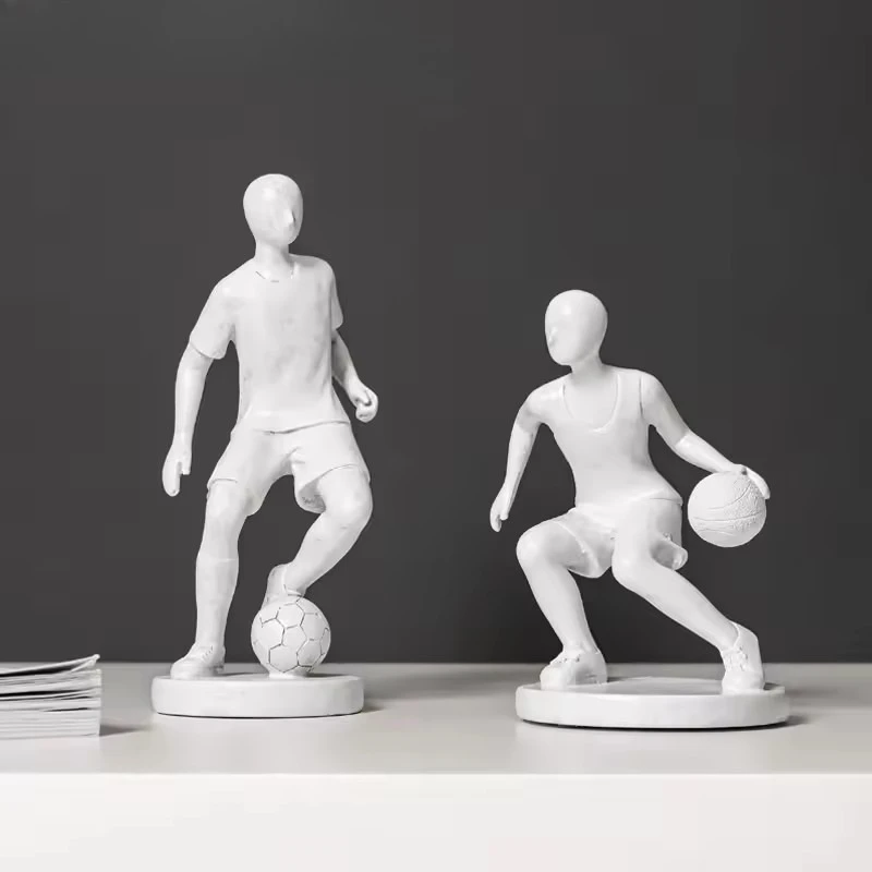 Resin Art Basketball Theme Modern Abstract Statue Ornament Living Room Study Decor Energetic