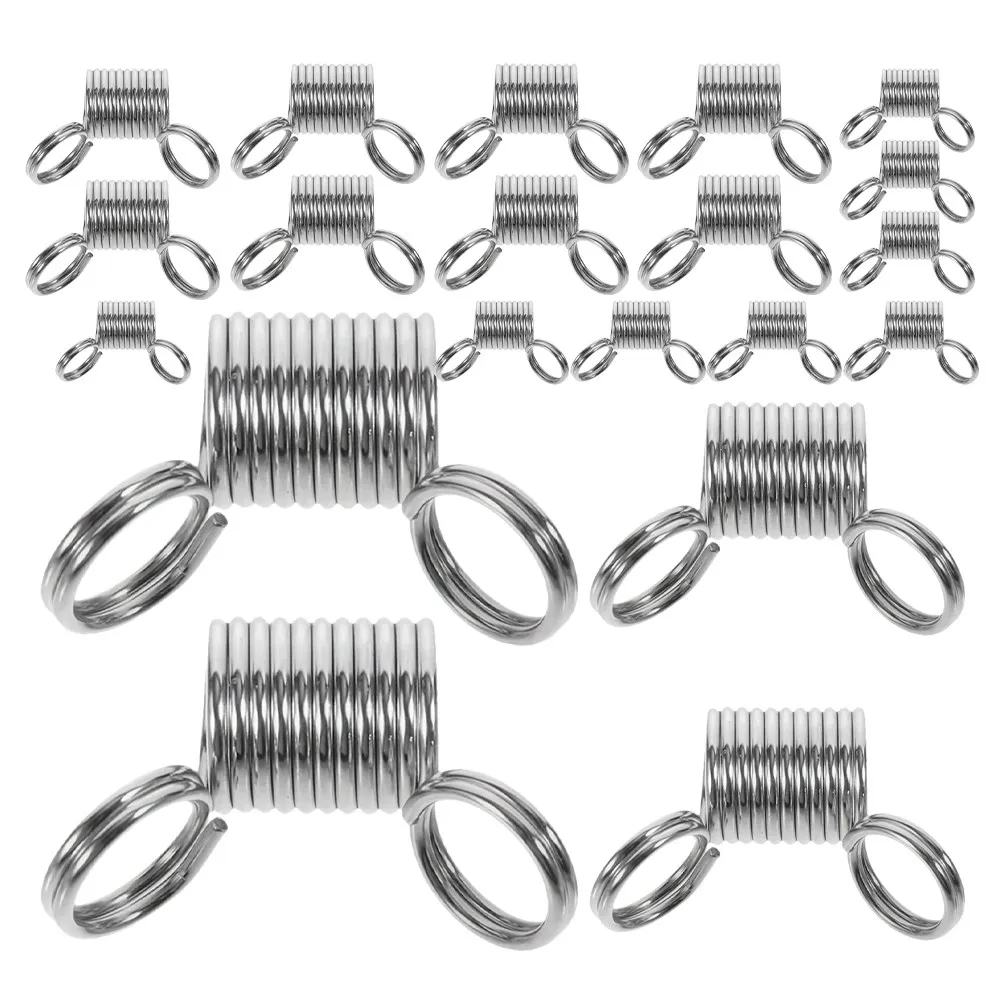 

20Pcs Jewelry Making Spring Clamp Creative Bead Wire End Clamps Metal Cord End Fasteners for Necklace Bracelet Earring DIY Tools