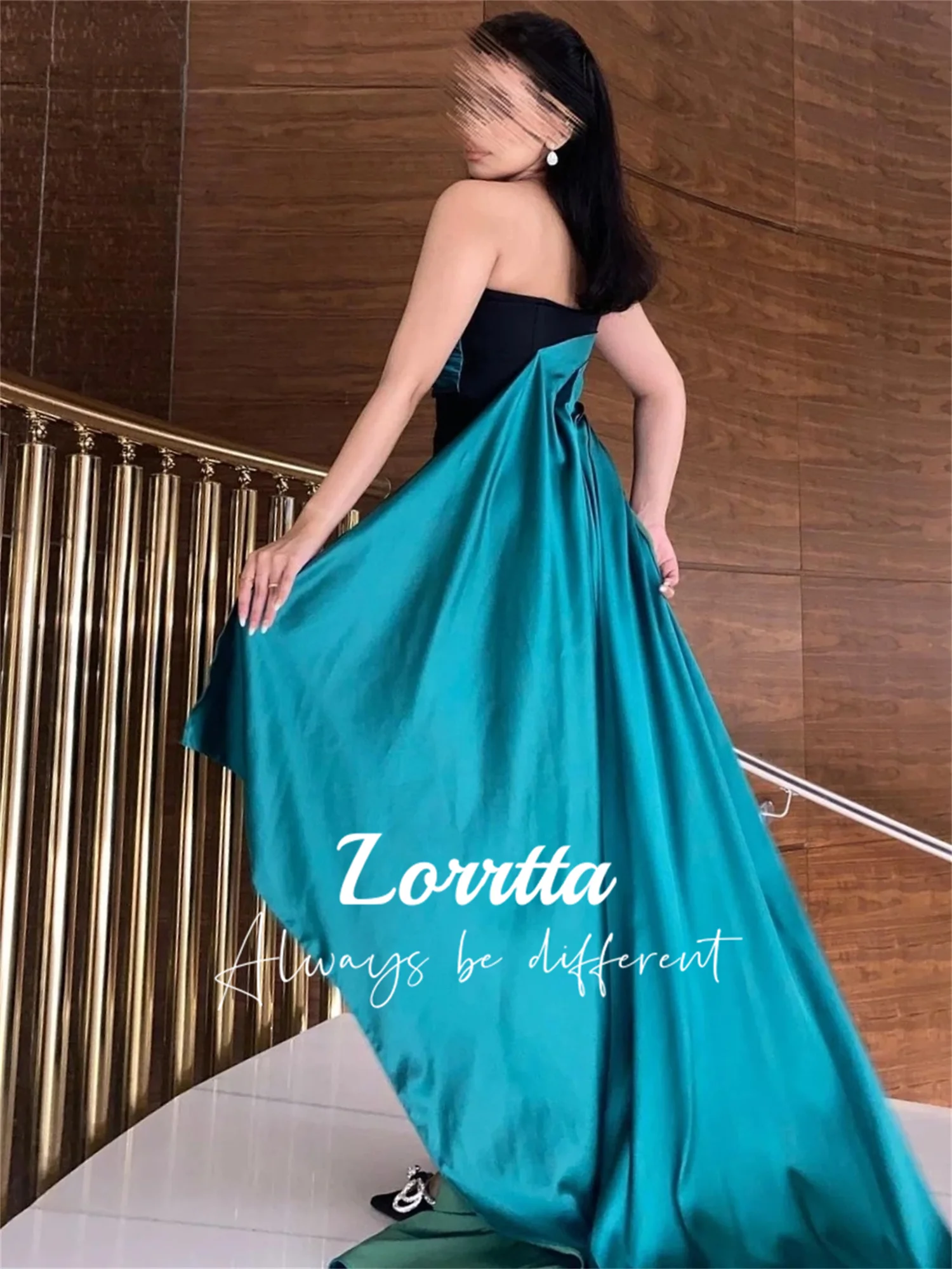 Lorrtta Mermaid Skirt Saudi Arabia Strapless Off-the-shoulder Folds Satin Black Contrasting Colors Sexy Dresses for Prom Gala