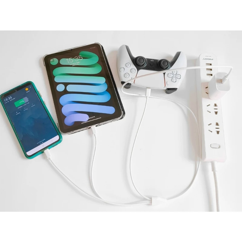 573A USB C إلى متعدد 3 في 1 USB كابل شاحن طويل 1 متر/3.28ft سلك شحن عالمي منافذ متعددة كابل شحن طويل USB C