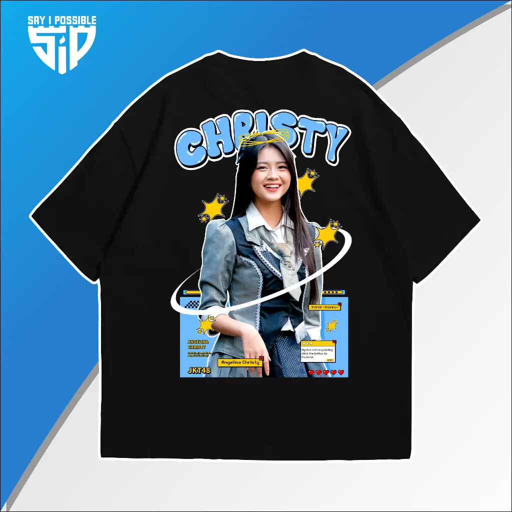 KAOS JKT48 MY OSHI CHRISTY STARS EDITION - kaos streetwear - Baju T-Shirt Viral JKT 48 Combed  Pria Unisex